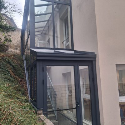 Véranda pour escalier extérieur mairie Yvelines